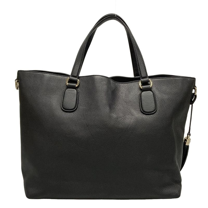 Gucci Tote Bag Soho 282303 Black Leather