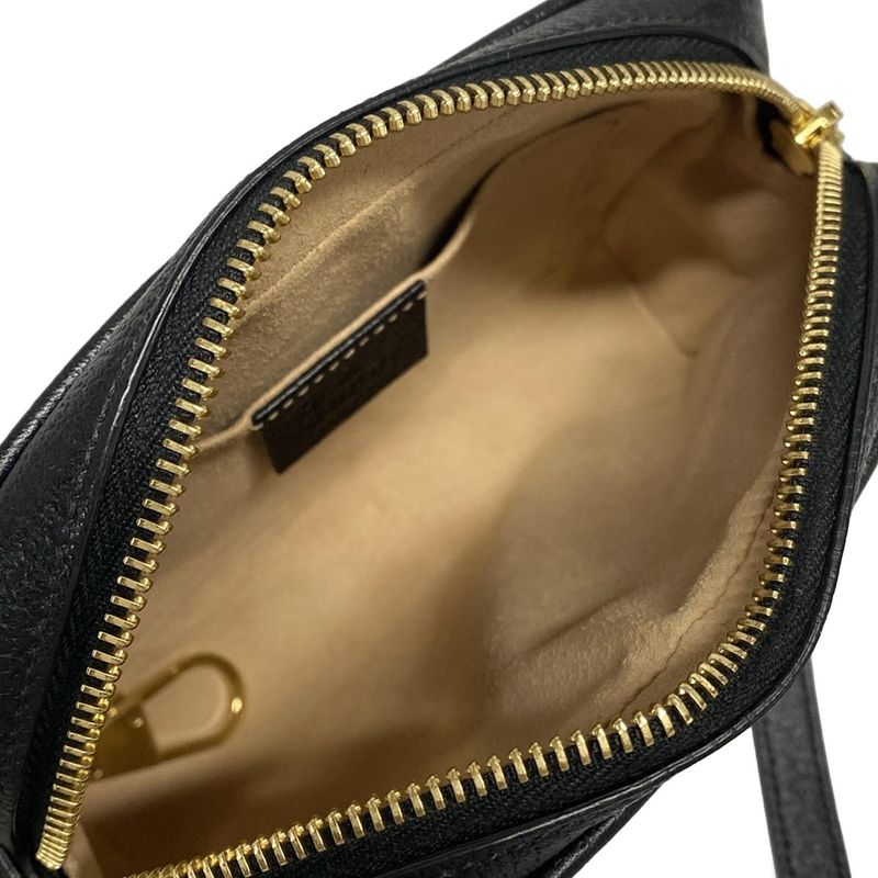 Gucci Shoulder Bag Sherry (web) 719885 Black Green And Red Leather