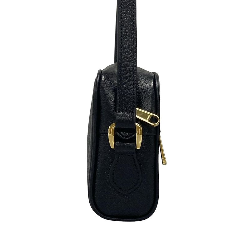 Gucci Shoulder Bag Sherry (web) 719885 Black Green And Red Leather