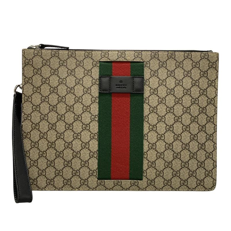 Gucci Clutch Bag GG Plus GG Supreme/sherry 433665 Beige X Dark Brown X Multi