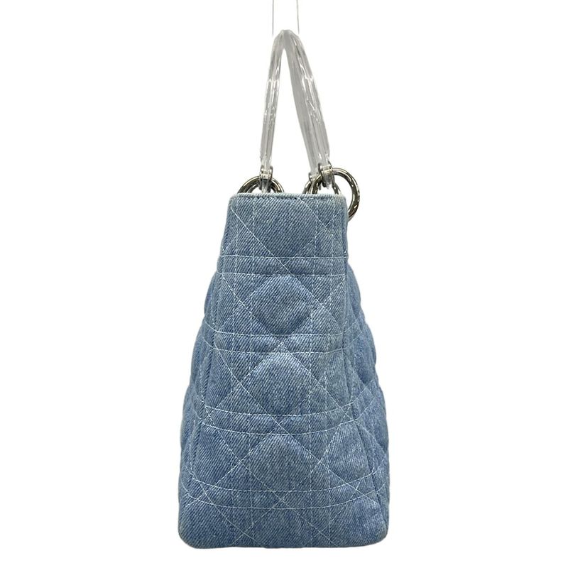Dior/christian Dior Handbag Lady Dior Medium Bag Light Blue Plastic Handle