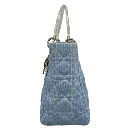 Dior/christian Dior Handbag Lady Dior Medium Bag Light Blue Plastic Handle