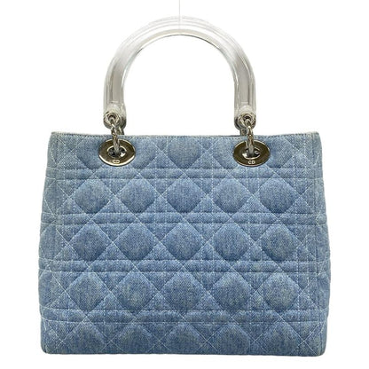 Dior/christian Dior Handbag Lady Dior Medium Bag Light Blue Plastic Handle