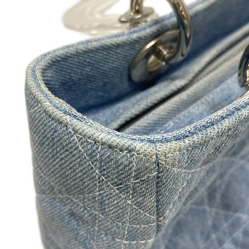 Dior/christian Dior Handbag Lady Dior Medium Bag Light Blue Plastic Handle