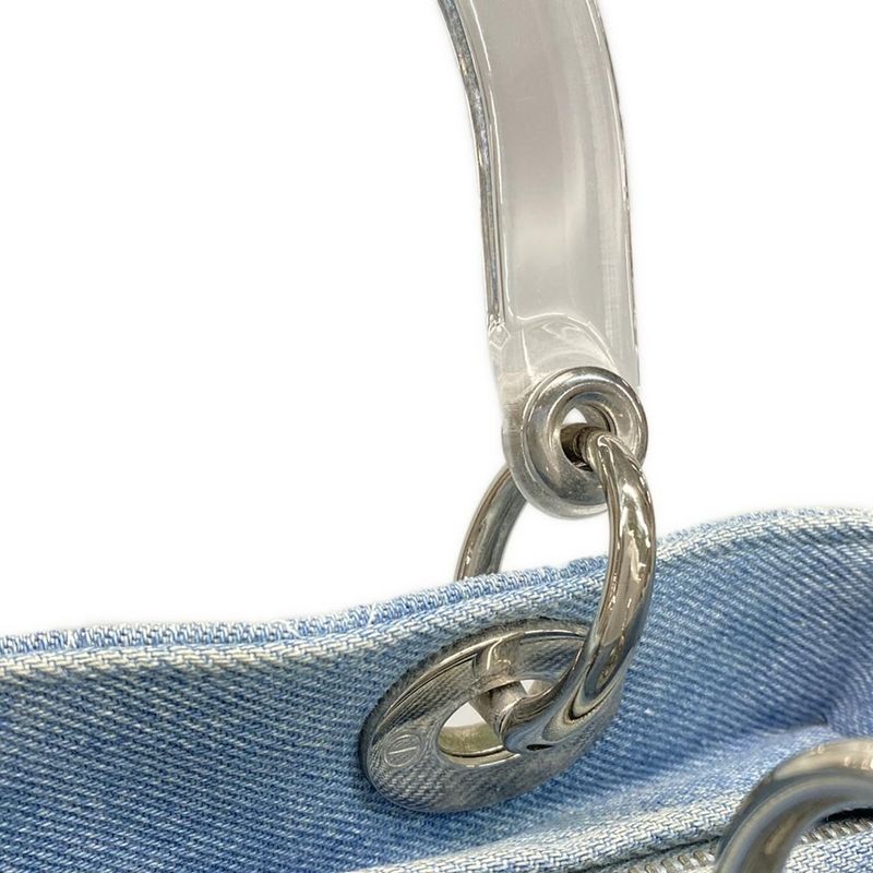 Dior/christian Dior Handbag Lady Dior Medium Bag Light Blue Plastic Handle