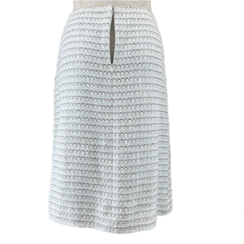 CHANEL Vintage 05C P24927 Coco Mark Parts Linen Blend Tweed Skirt Tight Skirt