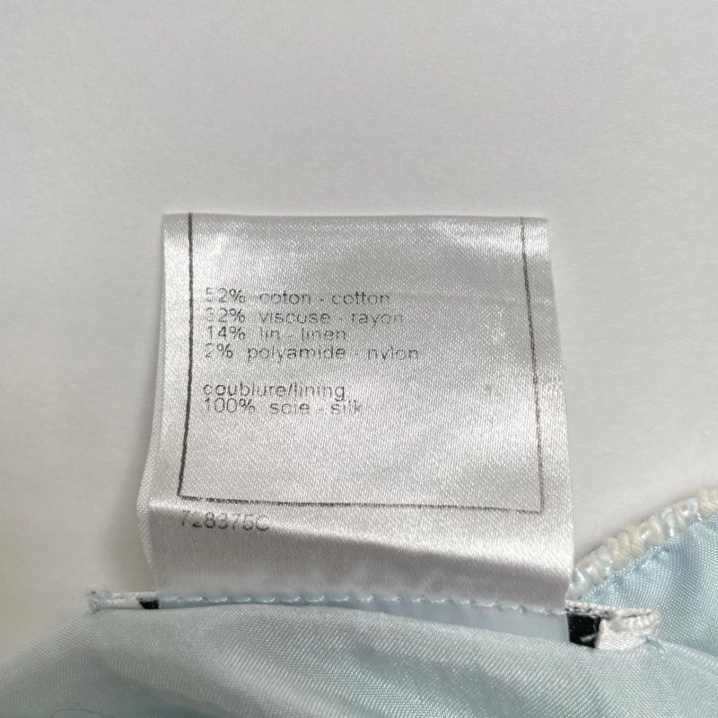 CHANEL Vintage 05C P24927 Coco Mark Parts Linen Blend Tweed Skirt Tight Skirt