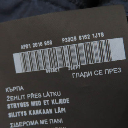 Prada P3309 Lace Combination V-neck Long Sleeve Dress Navy 40 Made In Italy