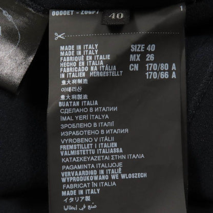 Prada P3309 Lace Combination V-neck Long Sleeve Dress Navy 40 Made In Italy