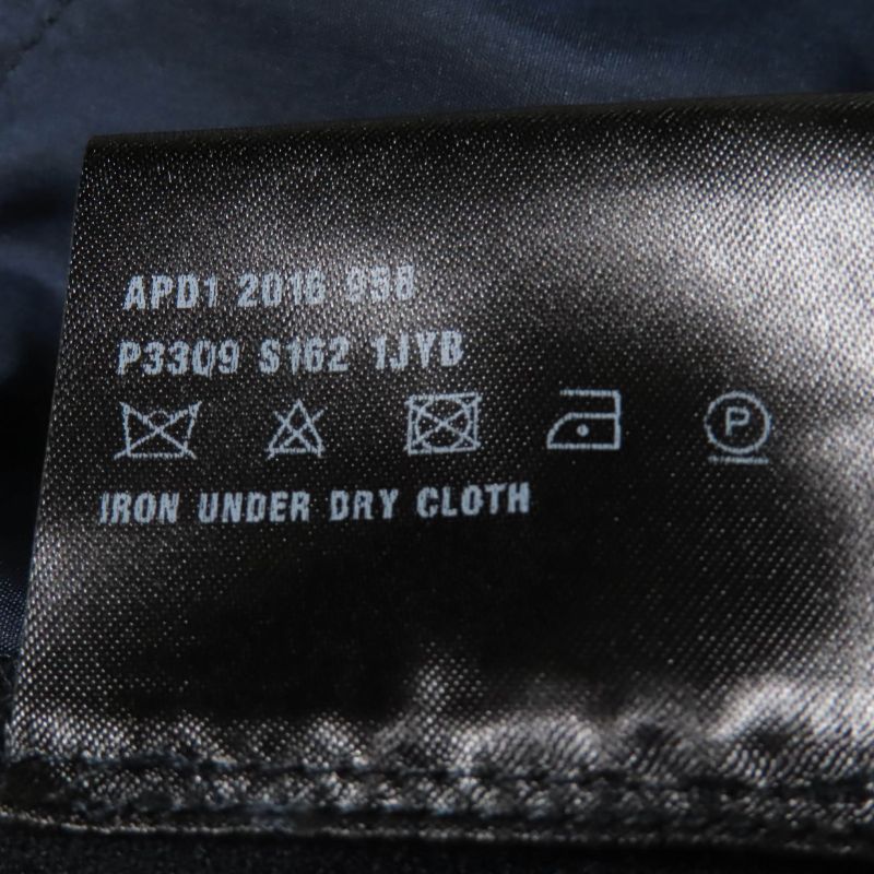 Prada P3309 Lace Combination V-neck Long Sleeve Dress Navy 40 Made In Italy