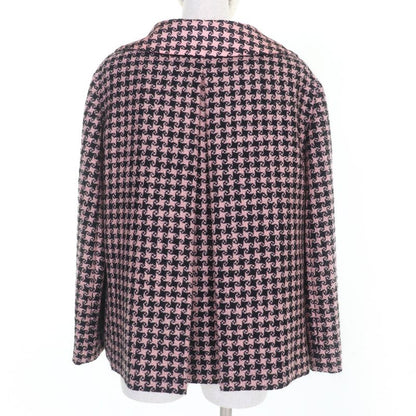 Gucci 674323 Wool GG Button Staggered Handtooth Jacket Coat Pink 40 Made In