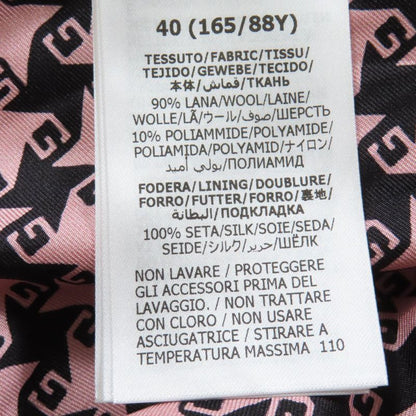 Gucci 674323 Wool GG Button Staggered Handtooth Jacket Coat Pink 40 Made In