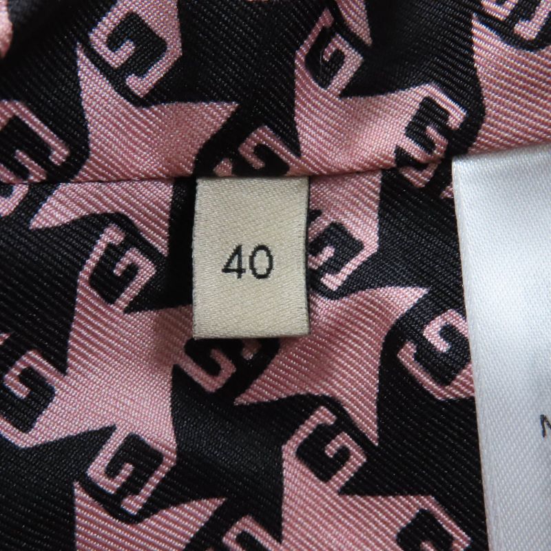 Gucci 674323 Wool GG Button Staggered Handtooth Jacket Coat Pink 40 Made In