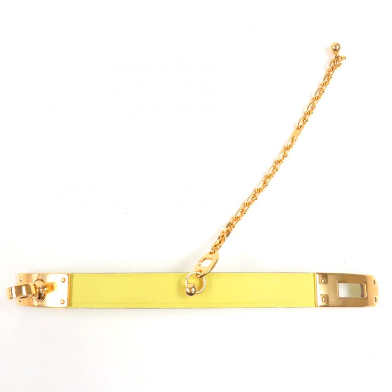 Hermes Kelly Gold Hardware Glove Folder Leather Bag Charm Yellow With Box Made