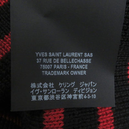Saint Laurent Paris 588063 Striped Long Sleeve Knit Sweater Red Black M Made In