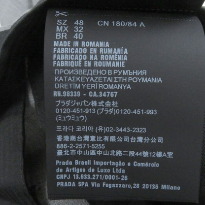 Prada Dna955 100% Virgin Wool Single Slacks Tapered Pants Trousers Pants Gray