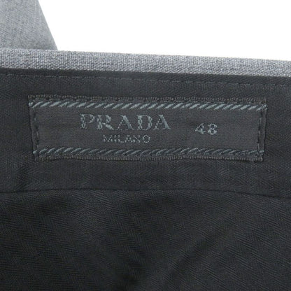 Prada Dna955 100% Virgin Wool Single Slacks Tapered Pants Trousers Pants Gray