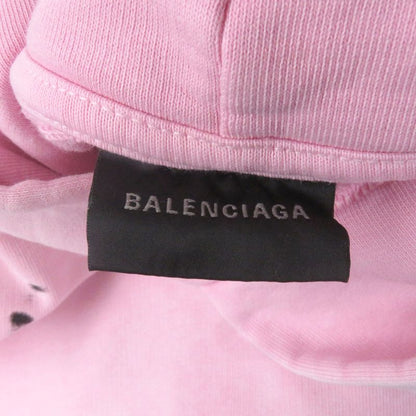 Balenciaga 24SS 767877 Hand Draw Medium Fit Pullover Hoodie Damaged Pink S