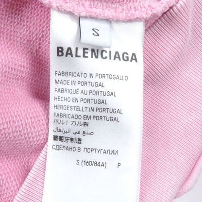 Balenciaga 24SS 767877 Hand Draw Medium Fit Pullover Hoodie Damaged Pink S