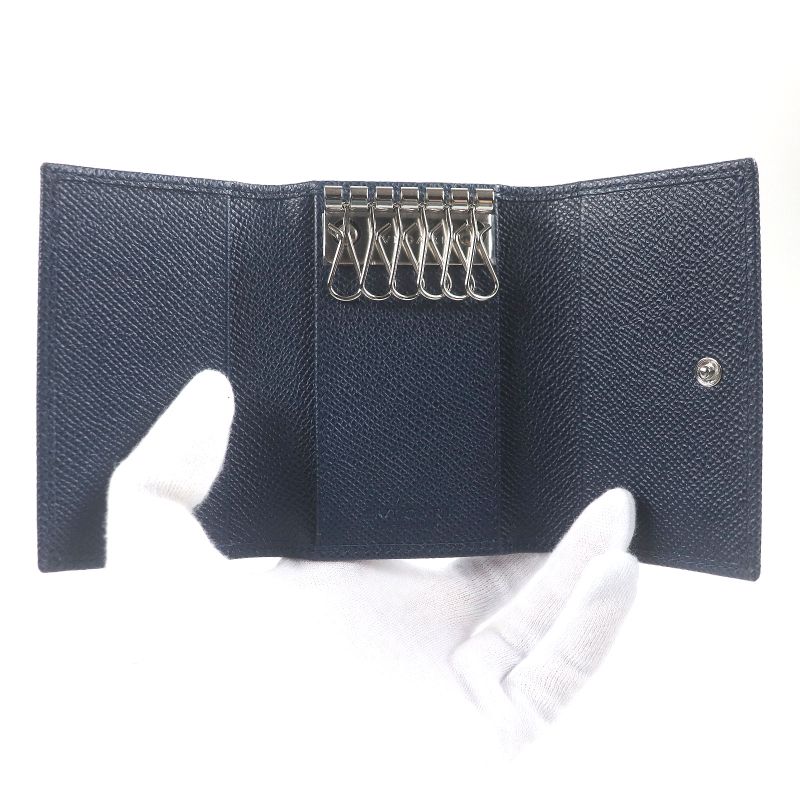 Bvlgari 39318 Grained Calfleather Bvlgari Man Silver Logo Hardware Trifold