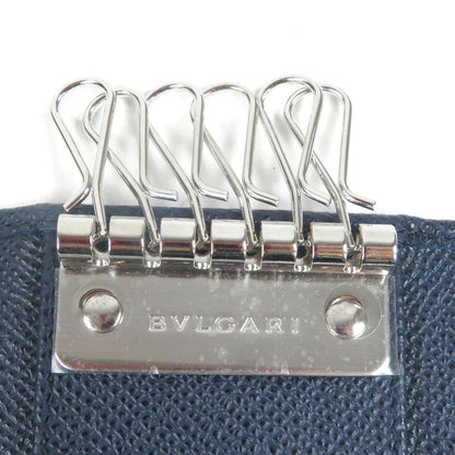 Bvlgari 39318 Grained Calfleather Bvlgari Man Silver Logo Hardware Trifold