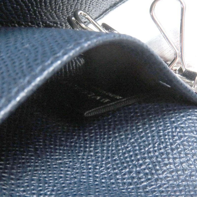 Bvlgari 39318 Grained Calfleather Bvlgari Man Silver Logo Hardware Trifold