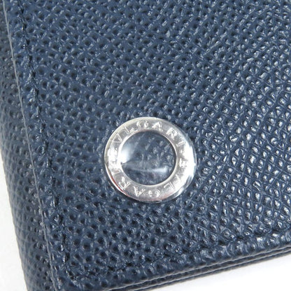 Bvlgari 39318 Grained Calfleather Bvlgari Man Silver Logo Hardware Trifold