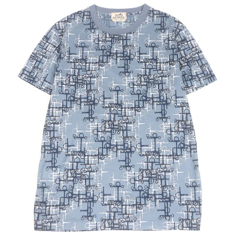 Hermes 100% Cotton Labyrinth Horsebit Light Hand Short Sleeve T-shirt Cut And