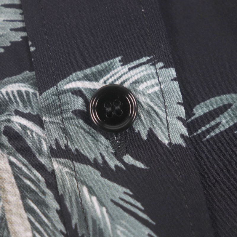 Celine 22SS 2c708402q 100% Silk Palm Tree Print Short Sleeve Shirt Black Red