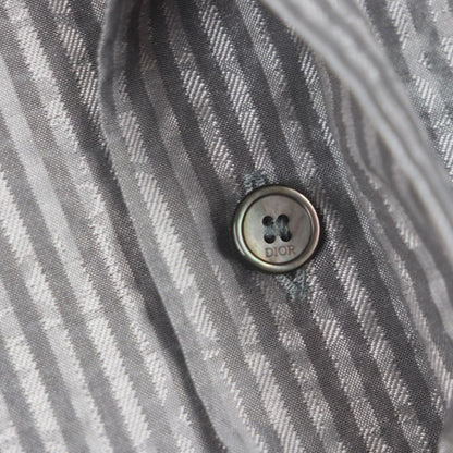 DIOR Homme 193c545g5566 100% Silk Logo Embroidery Stripe Pattern Seersucker