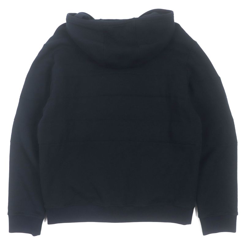  Hermes 20AW Silver Hardware H Motif Cotton Filled Hooded Zip-up Hoodie Dark