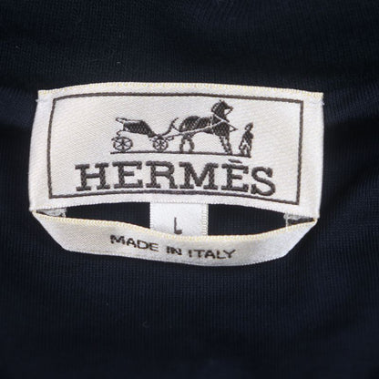  Hermes 20AW Silver Hardware H Motif Cotton Filled Hooded Zip-up Hoodie Dark