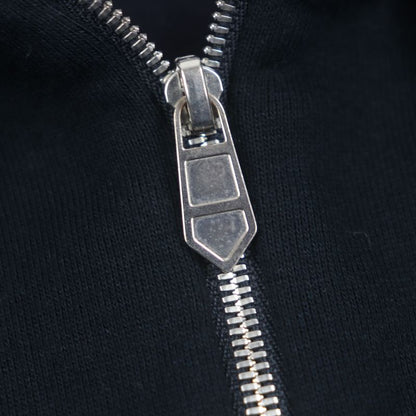  Hermes 20AW Silver Hardware H Motif Cotton Filled Hooded Zip-up Hoodie Dark