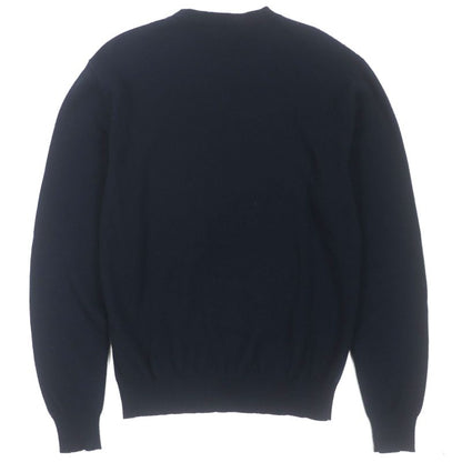  Hermes 23AW Velky Love 100% Cashmere Crewneck Pullover Knit Sweater Navy S