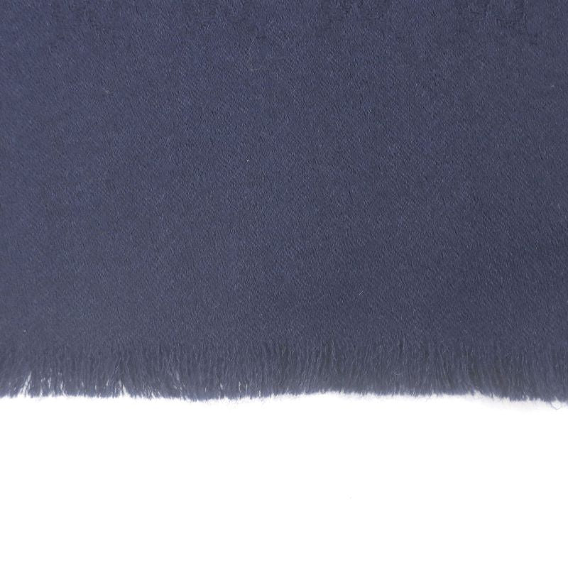 Gucci 100% Cashmere GG Logo All-over Fringe Scarf Shawl Scarf Navy 36 X 180cm