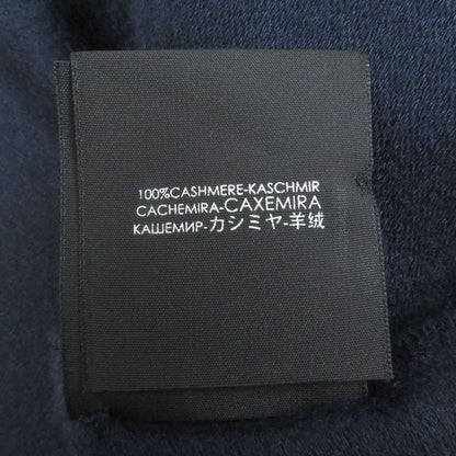 Gucci 100% Cashmere GG Logo All-over Fringe Scarf Shawl Scarf Navy 36 X 180cm