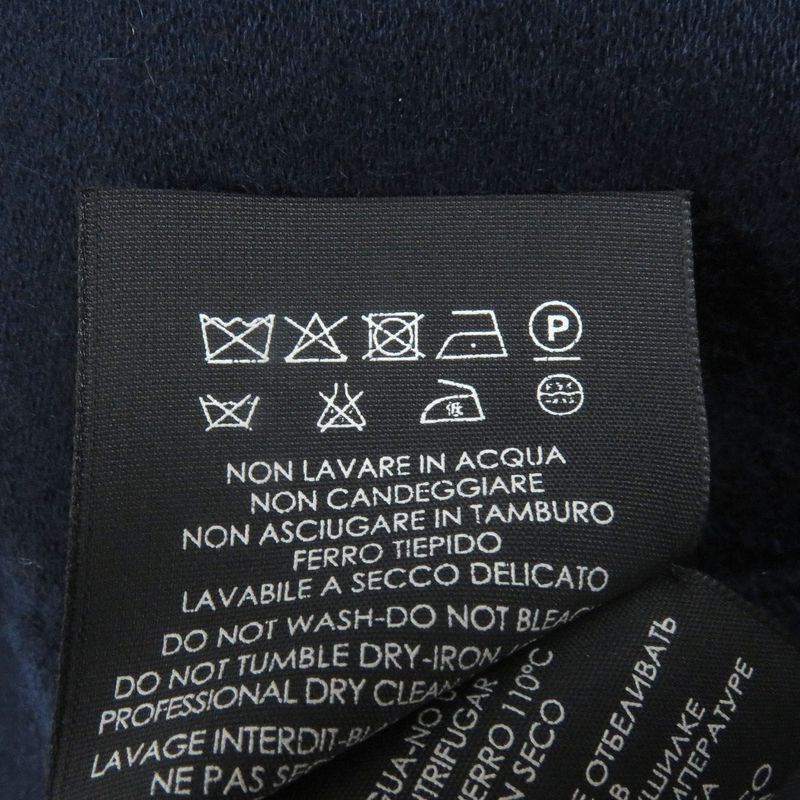 Gucci 100% Cashmere GG Logo All-over Fringe Scarf Shawl Scarf Navy 36 X 180cm