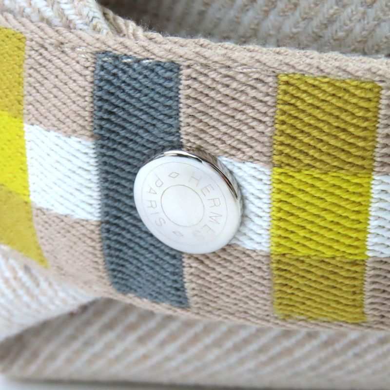 Hermes Brid-a-Brac PM Au Carre 100% Wool Segre Silver Hardware Serie Button