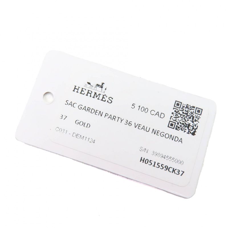 Hermes 051559ck Garden Party PM 36 Negonda Gold Silver Hardware Handbag Tote