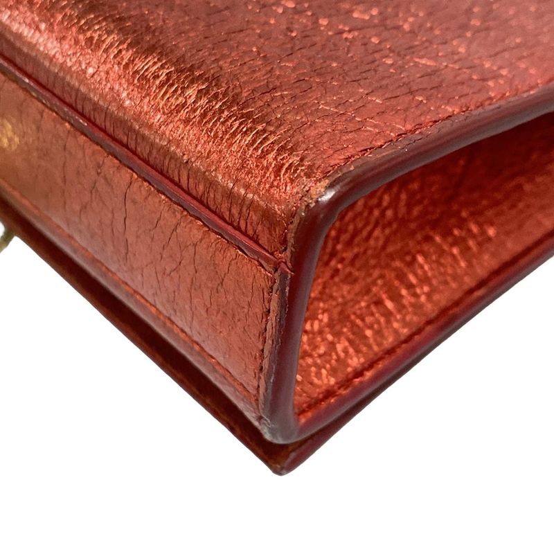 Saint Laurent Paris Shoulder Bag Kate 354120 Red Mini Bag/chain Shoulder/metalli