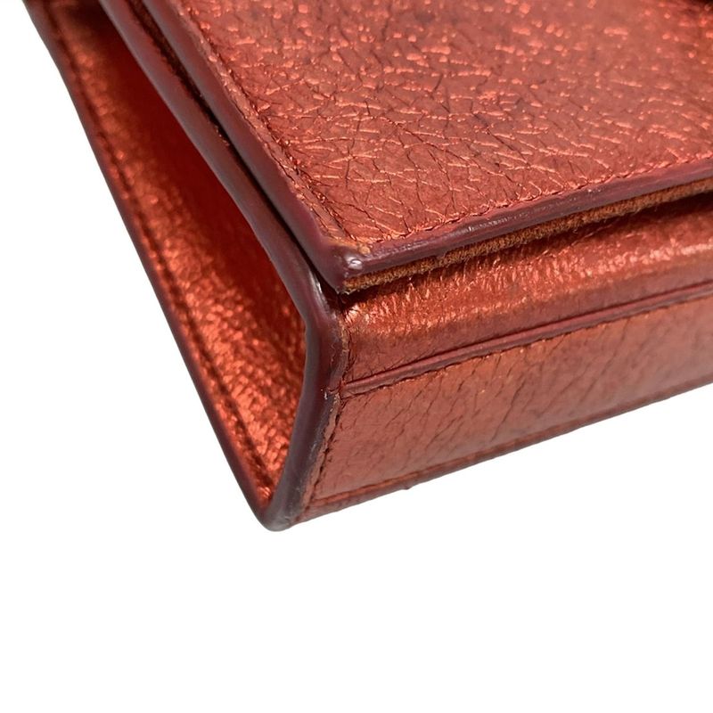 Saint Laurent Paris Shoulder Bag Kate 354120 Red Mini Bag/chain Shoulder/metalli