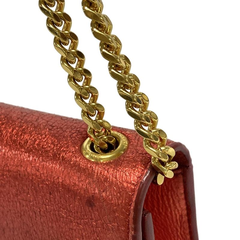 Saint Laurent Paris Shoulder Bag Kate 354120 Red Mini Bag/chain Shoulder/metalli