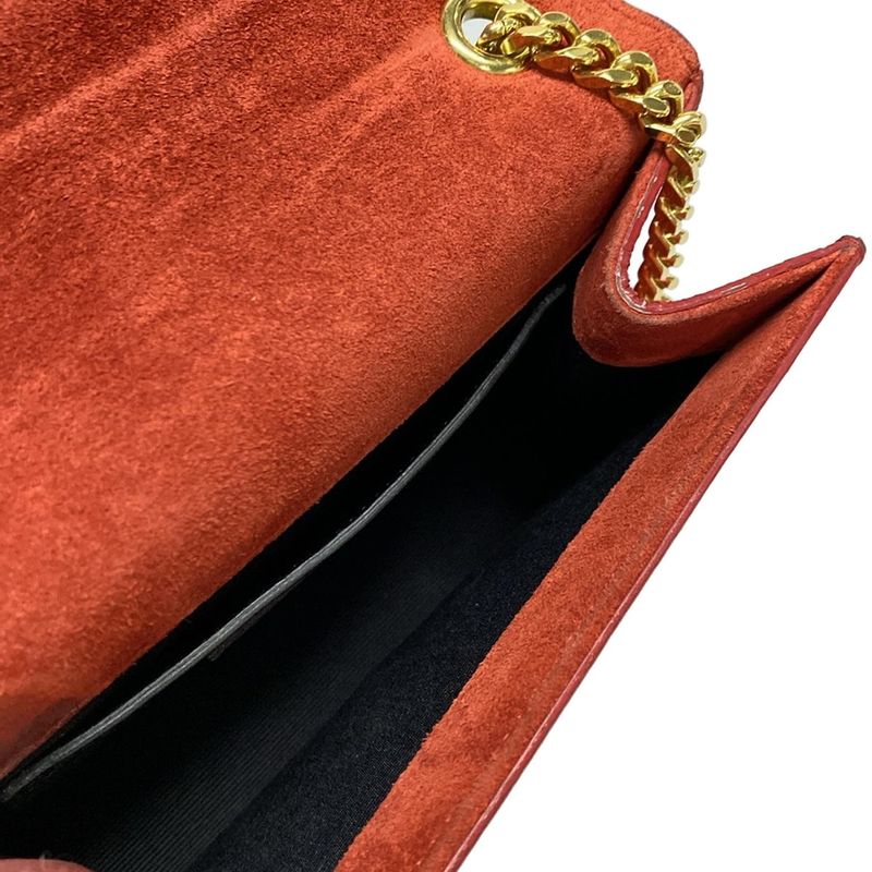 Saint Laurent Paris Shoulder Bag Kate 354120 Red Mini Bag/chain Shoulder/metalli