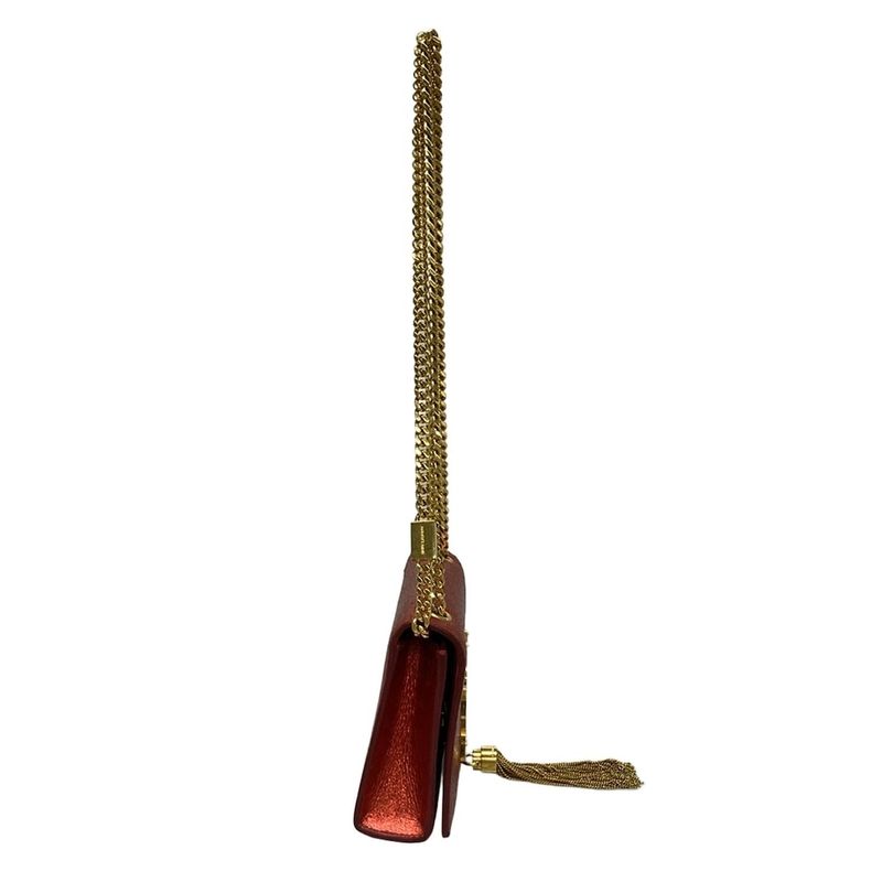Saint Laurent Paris Shoulder Bag Kate 354120 Red Mini Bag/chain Shoulder/metalli