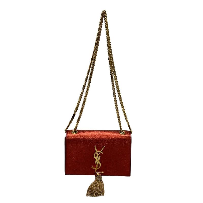 Saint Laurent Paris Shoulder Bag Kate 354120 Red Mini Bag/chain Shoulder/metalli