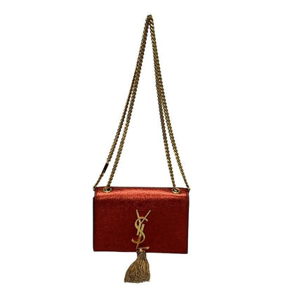 Saint Laurent Paris Shoulder Bag Kate 354120 Red Mini Bag/chain Shoulder/metalli