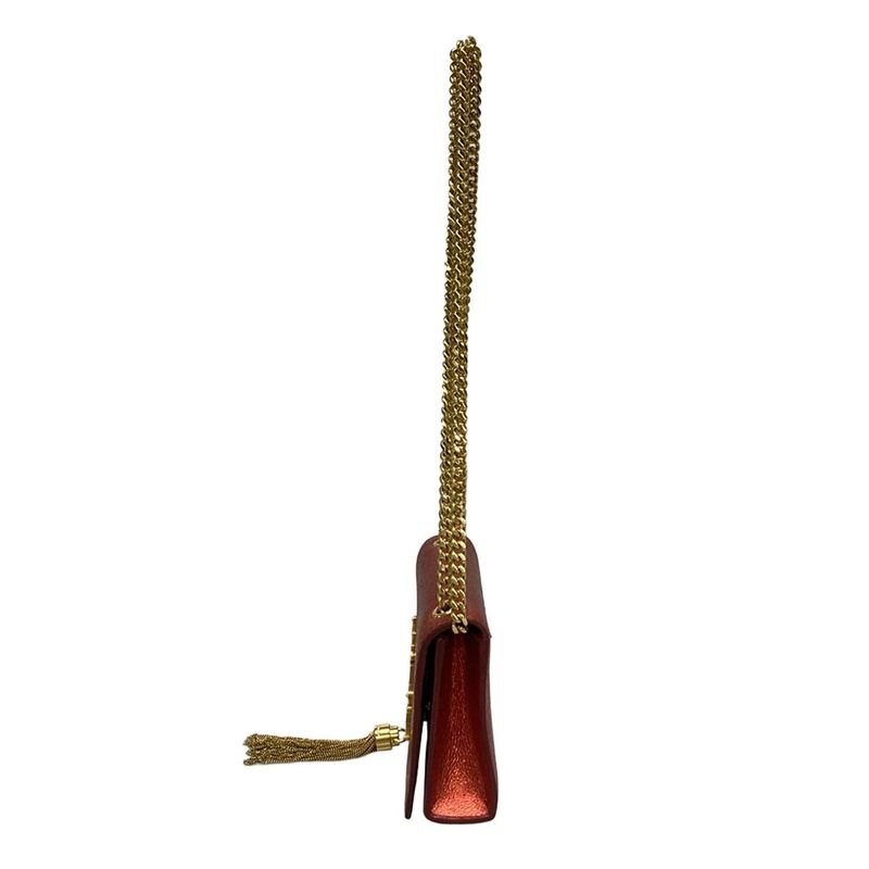 Saint Laurent Paris Shoulder Bag Kate 354120 Red Mini Bag/chain Shoulder/metalli