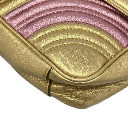 Gucci Shoulder Bag GG Marmont Quilted Small Shoulder Bag 443497 Gold And Pink