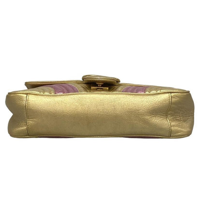 Gucci Shoulder Bag GG Marmont Quilted Small Shoulder Bag 443497 Gold And Pink