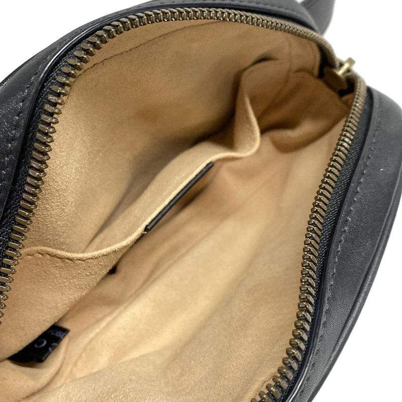 Gucci Waist Pouch GG Marmont Quilted Leather Belt Bag 476434 Black Leather